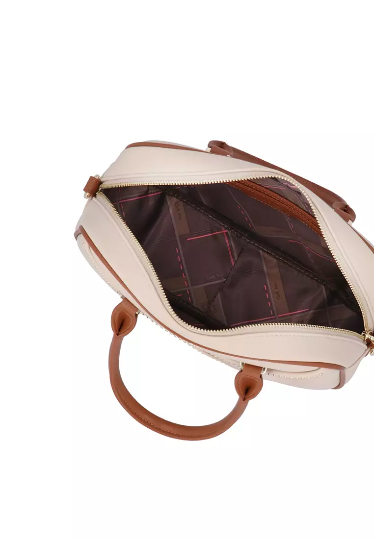 CR Chestnut Glint Top Handle Bag - Beige