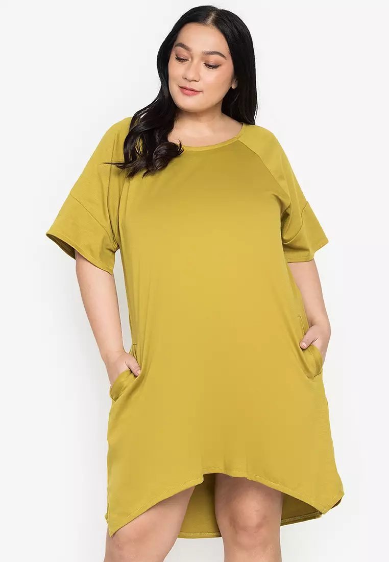 Plus size hotsell elbow sleeve dress