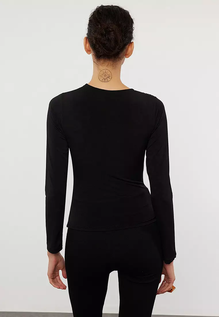 Surplice Ruched Blouse