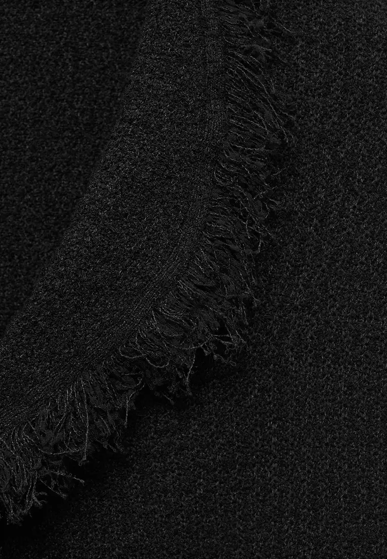 Crossover Top With Frayed Trim