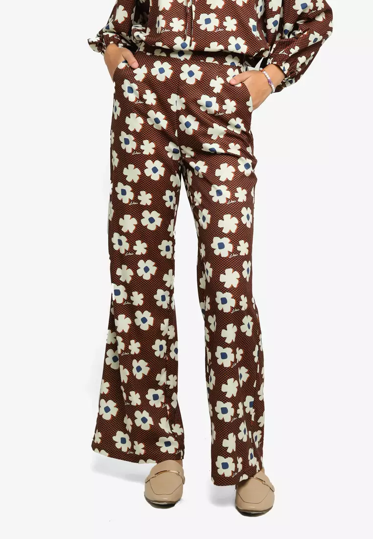 線上選購Lubna Printed Wide Leg Pants | ZALORA 台灣