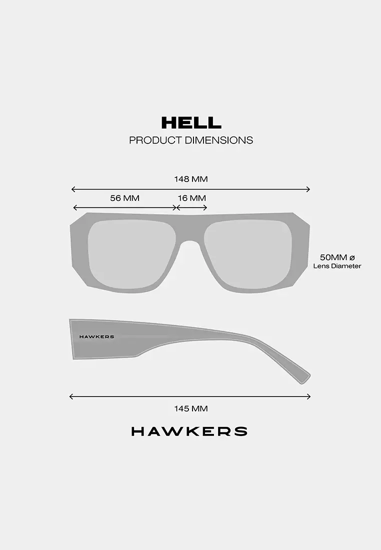 HAWKERS Brown Carey Iron Hell Sunglasses For Men And Women, Unisex. Official Product Designed In Spain