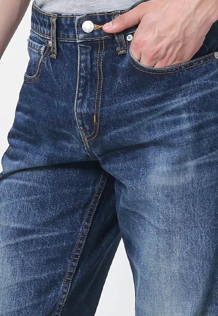 EDWIN JEANS - Celana Denim Pria 811 Handcrafted Jeans Reguler Taper Vertical Laser Cut