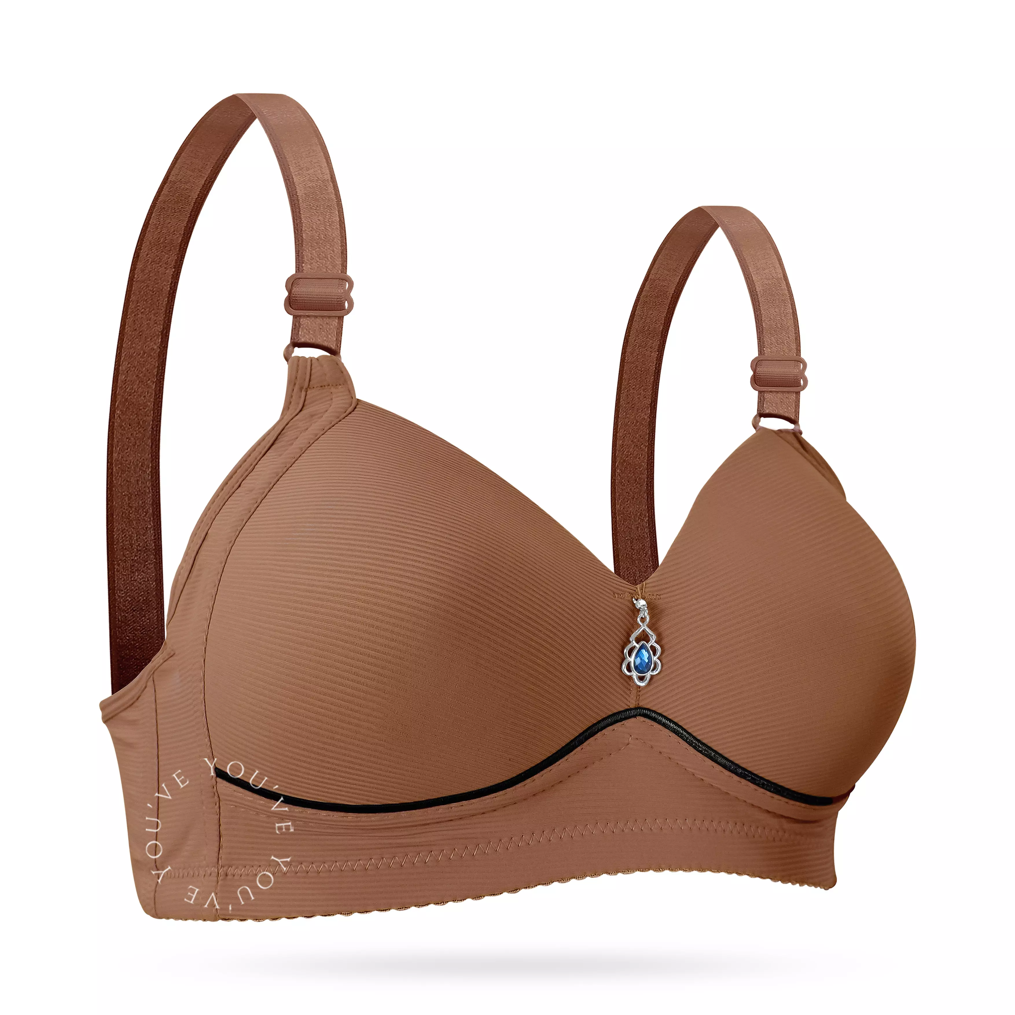 You’ve ( YouHave ) BH Bra Wanita Motif Cup B C Garis Lembut Bh Busa Standar Tanpa Kawat Kait 3 Beha 100197