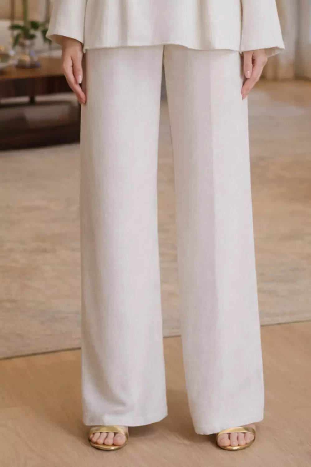 Essentials Lounge Wear Lenin Bottom Natural (Only Pants)