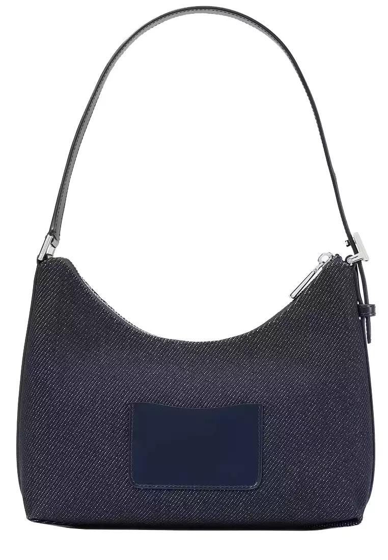 Sam Icon Floral Embellished Denim Small Shoulder Bag in Indigo Multi KB130