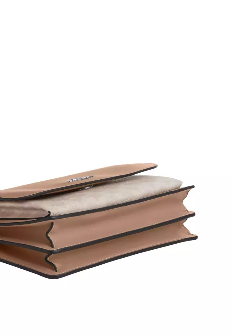 Klare Crossbody Bag in Signature Canvas Silver Sand Taupe