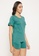 Clovia green Clovia Taurus Print Top & Shorts Set in Teal Green - 100% Cotton 7D808AAEE2C25CGS_2
