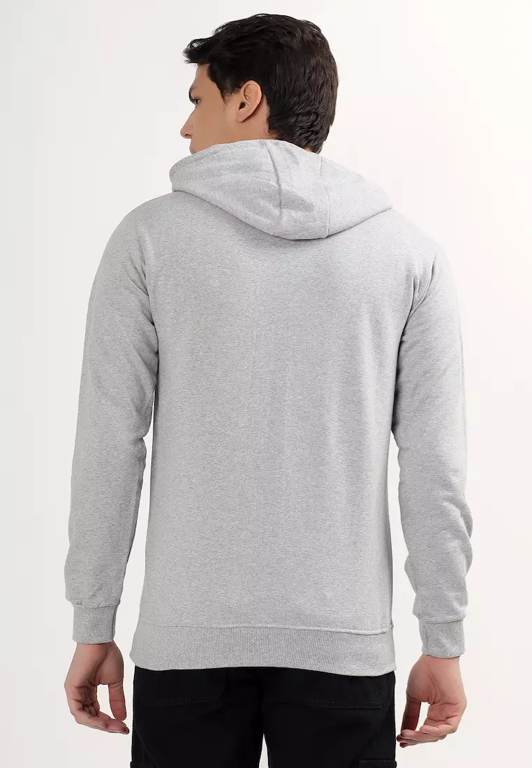 Mens Awesome Moment Rubber Print Cotton Relaxed Fit Hoodie, Grey,Training,Jogging,Premium look, Comfortable