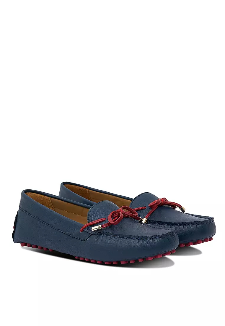 Sepatu Casual Wanita Loafer Moccasin Gino Mariani Elena 3 Navy