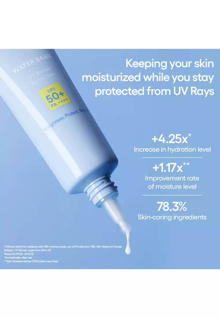 [New Launch] Laneige Water Bank UV Barrier Sunscreen SPF 50+ PA++++ - 50ML (Buy 1 Gift 2) Set -  Protects & Repairs Moisture Barrier , Mild Sunscreen, Lightweight Formula, No Whitecast
