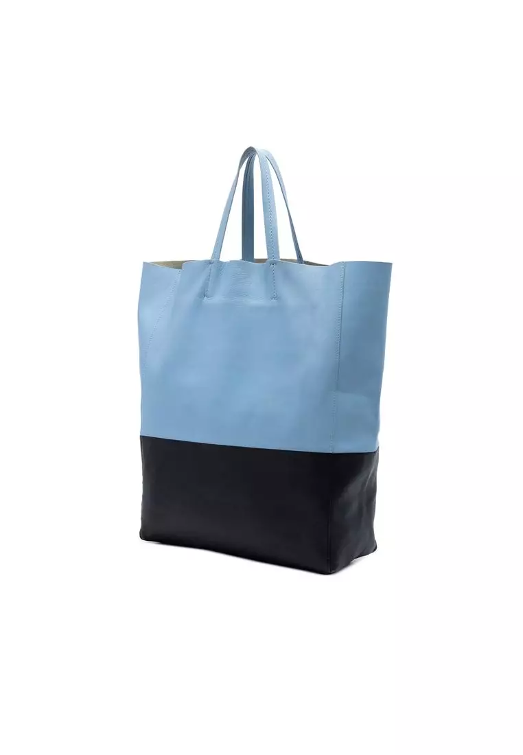 Pre-Loved Celine Bicolor Leather Vertical Cabas Tote
