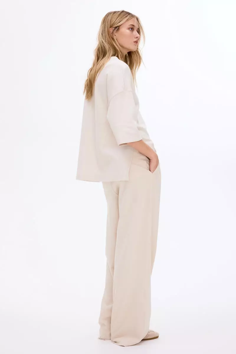 Wide interlock joggers