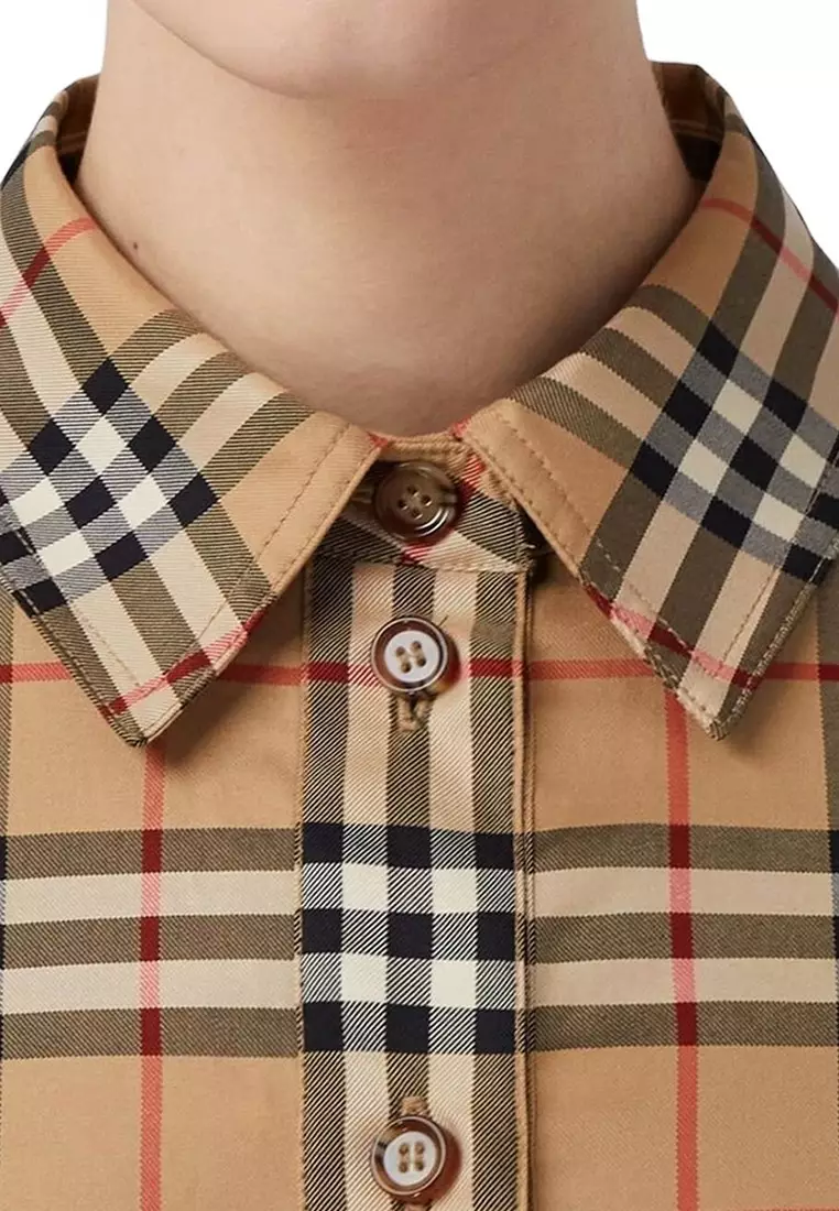 Buy Burberry Check Cotton Shirt Dress in Archive Beige 2025