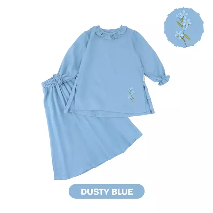 Mooi Setelan Anak Perempuan Raya Collection Rayya Tunik Set - Dusty Blue
