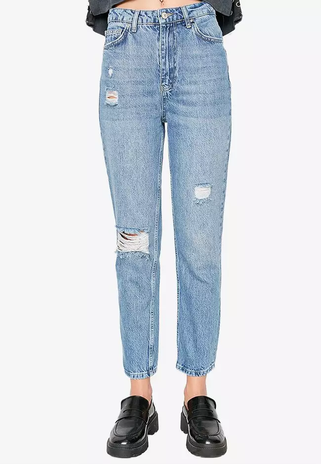Trendyol Ripped Detailed High Waist Bootcut Jeans 2024, Buy Trendyol  Online