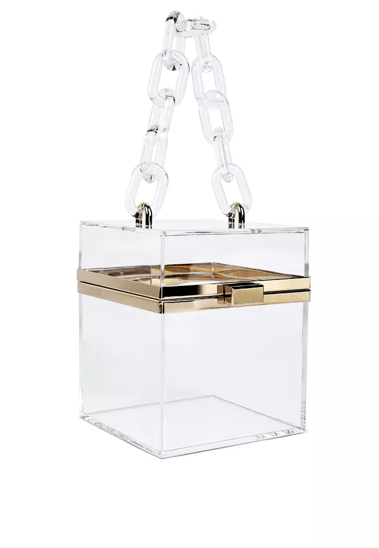 Cuboid Clear Box Clutch Bag