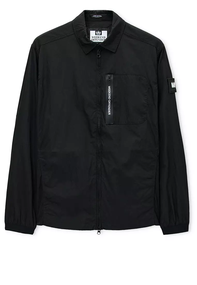 WEEKEND OFFENDER コート Weekend Offender MENS BLACK HALEN WO ZIP OVERSHIRT 2026 | Buy
