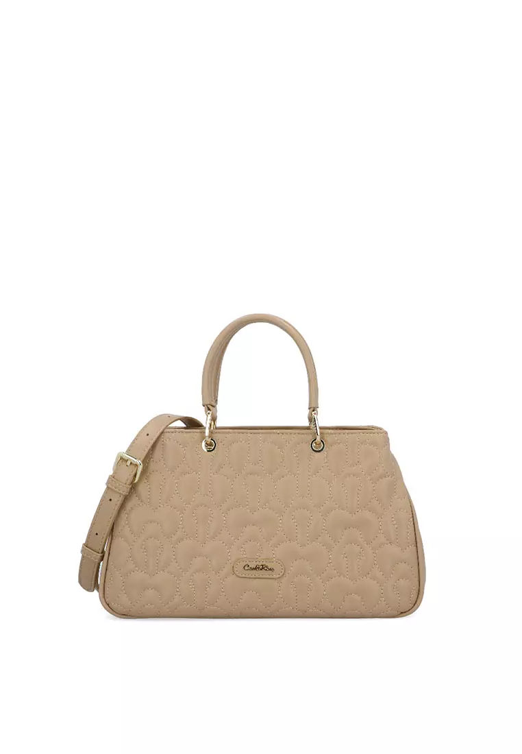 Buy Carlo Rino Vega Quilted Top Handle - Dark Beige 2026 Online | ZALORA
