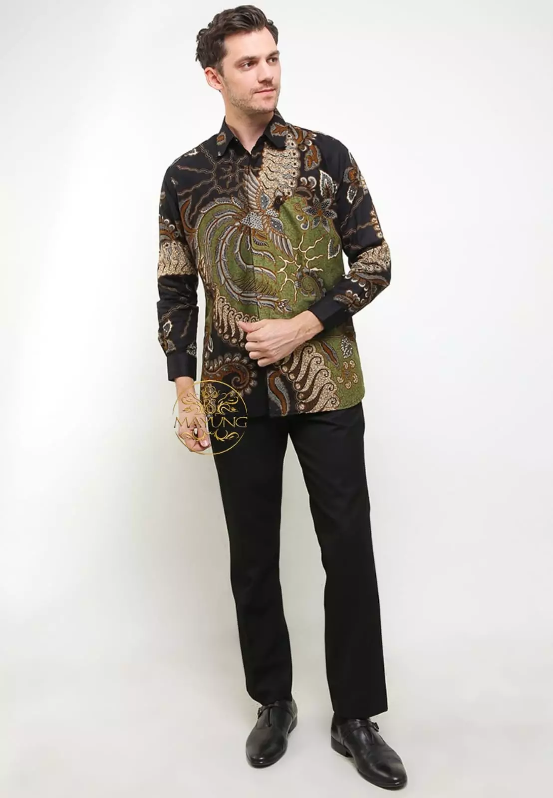 Eka Cendrawasih Ijo Kemeja Batik Pria Premium Slimfit Modern Lengan Panjang