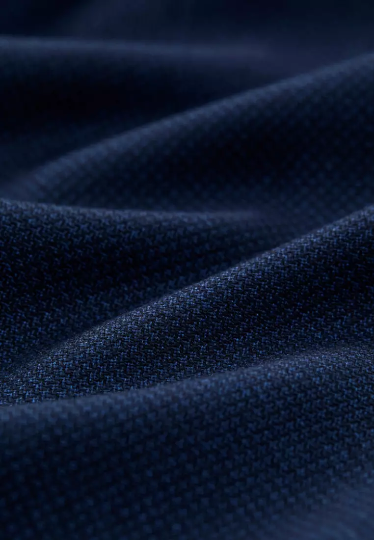 Midnight Blue Textured Tailored Suit