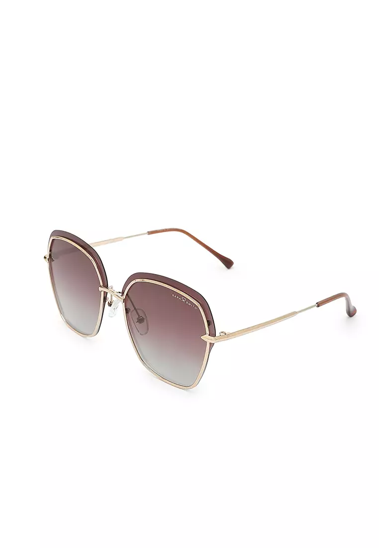 Unisex Polarized Square Sunglasses - Gold / Tea