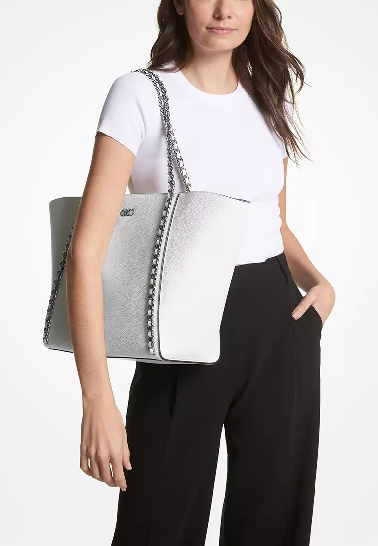 Buy Michael Kors Westley Large Pebbled Leather Chain Link Tote Bag