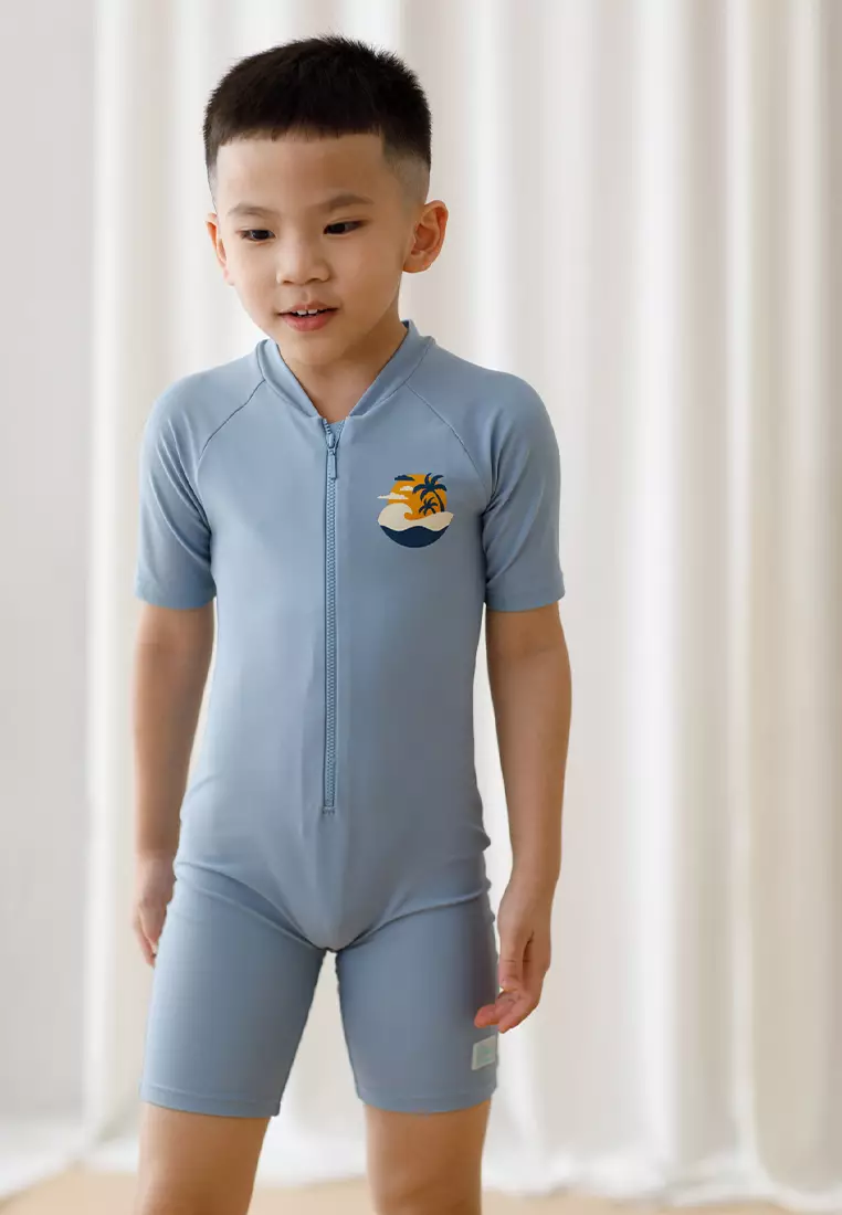 Soleil Short Diving Unisex Front Zipper - Baby Blue