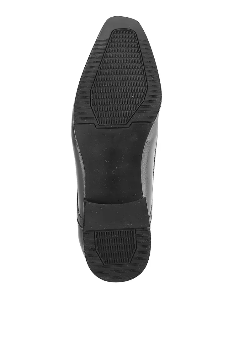 Rex Sepatu Pantofel Pria Formal Kantor Guinine Leather  - Black