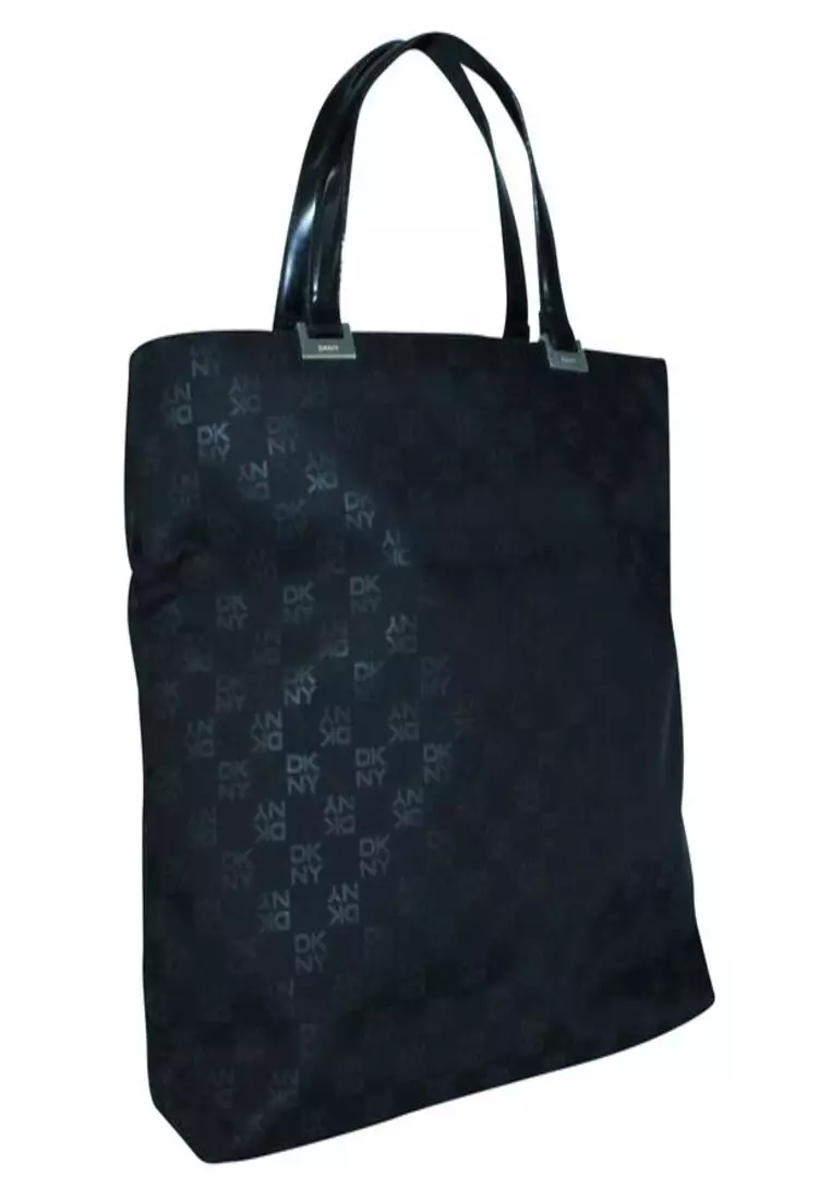 Designer black leather tote clearance