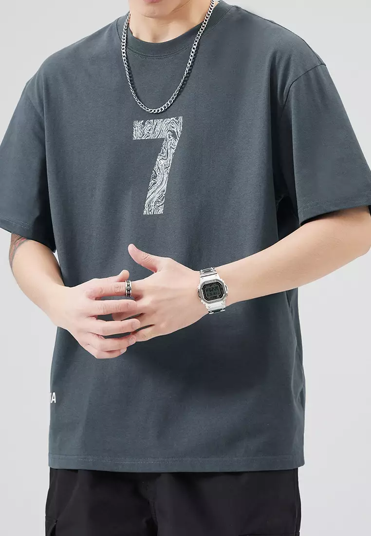 數字印花短袖T恤 AY-D5512