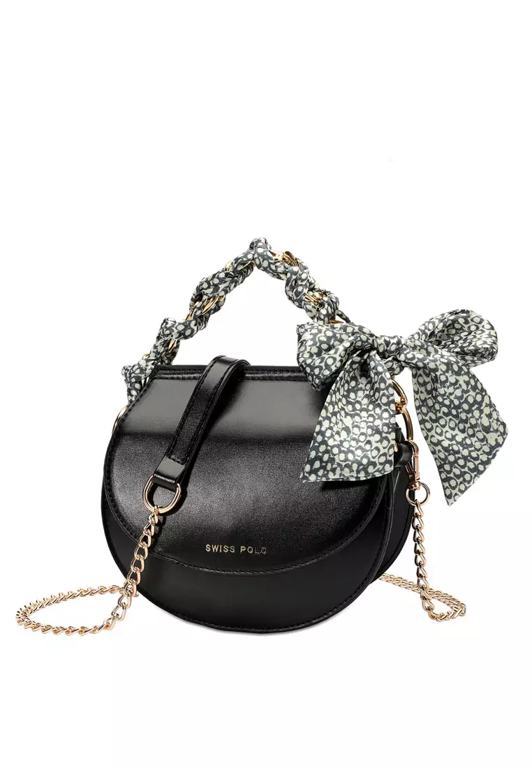 Women's Chain Shoulder Bag / Sling Bag / Crossbody Bag - Black