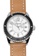 EGLANTINE 銀色 EGLANTINE® Vanessa 女士精鋼石英手錶白色錶盤，淺棕色皮錶帶 453D3AC0861A62GS_2