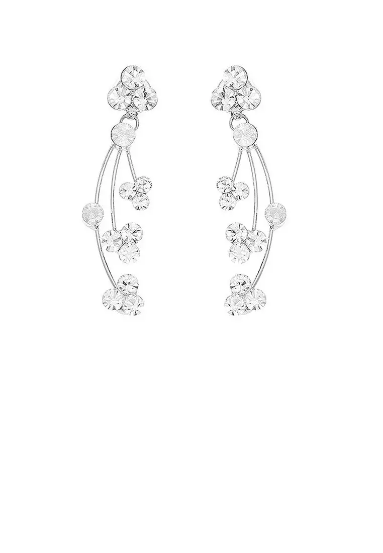 Elegant Rainbow Earrings with Silver Austrian Element Crystals