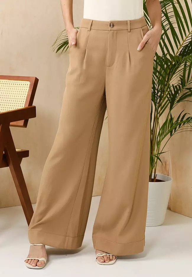 Khaki on sale palazzo pants