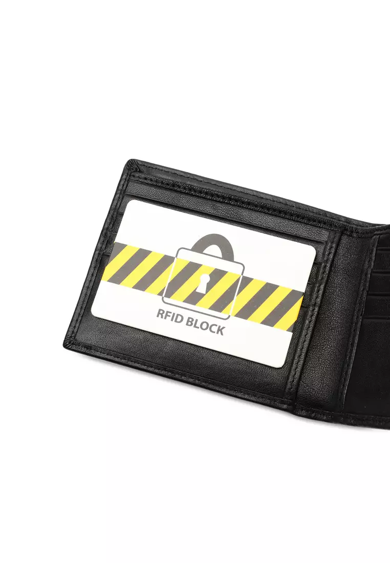 Men's RFID Blocking Bi Fold Wallet - Black