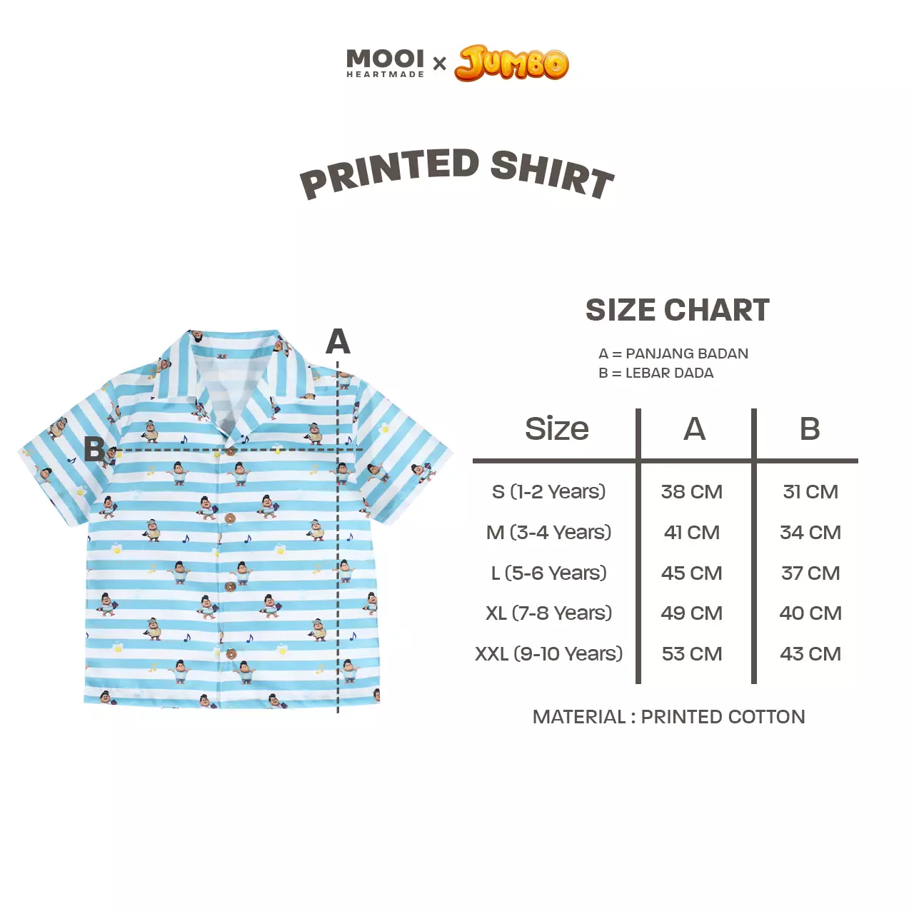 Mooi x Jumbo Kemeja Anak Laki - Laki Printed Shirt - Don