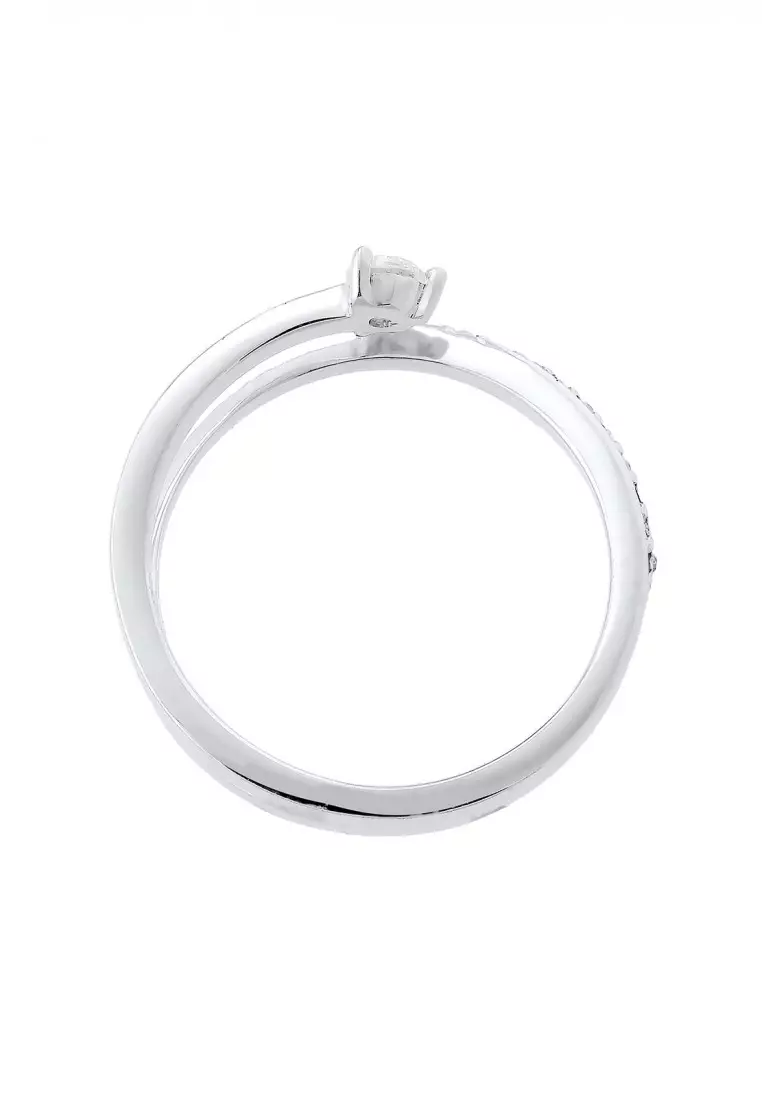 Cincin Perhiasan Perak 925 Wanita Geo Crystal Zirconia