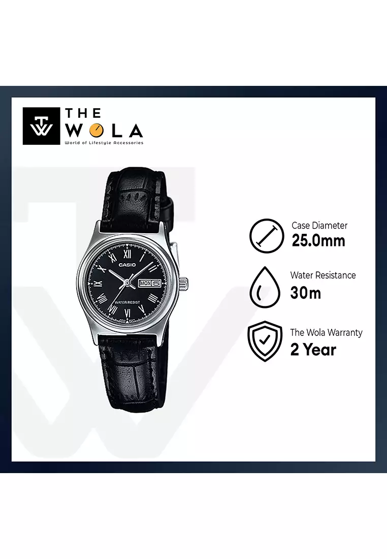 Women's Analog Watch LTP-V006L-1B Black Leather Watch