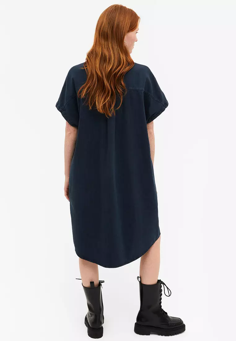 Buy Monki Midi Denim Dungaree Dress in Blue/Medium 2024 Online