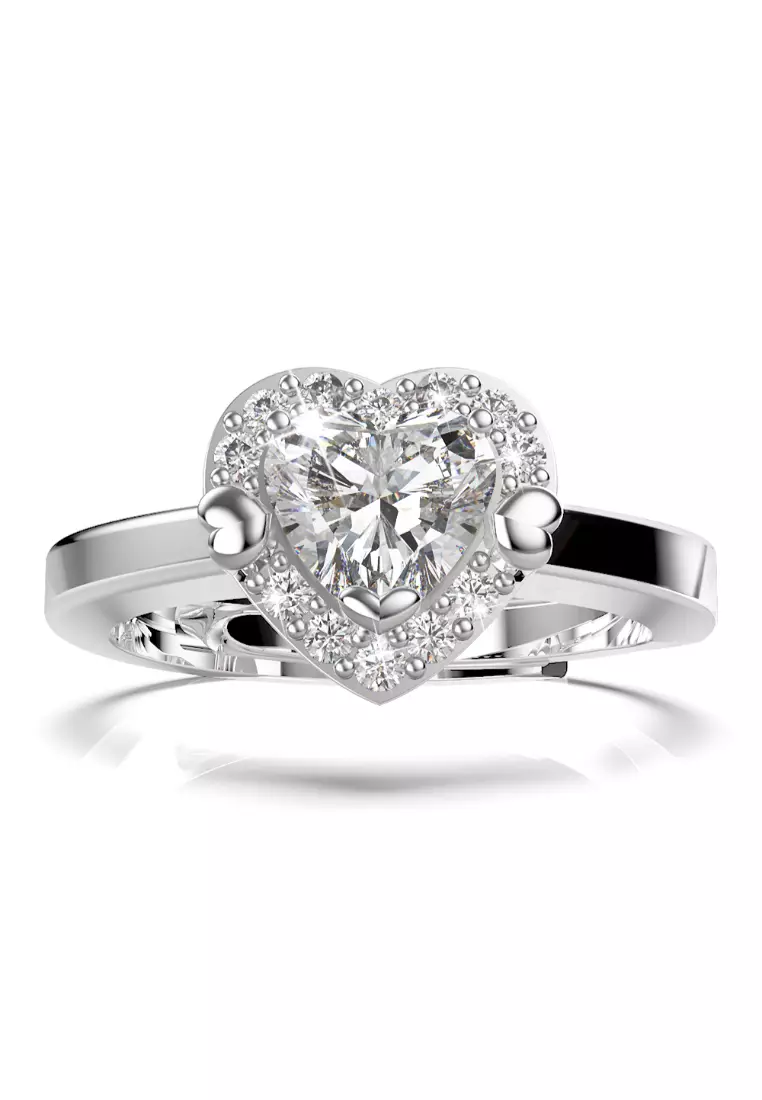 Solid 925 Sterling Silver Kindrea Heart Ring