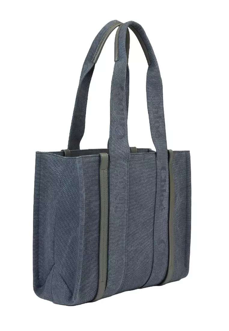 Woody Tote Bag in Dusky Blue