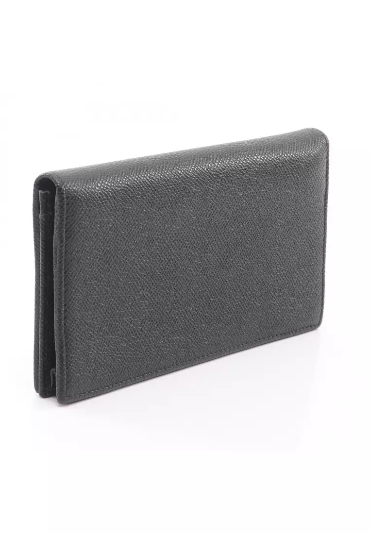 Pre-Loved Bvlgari bulgari bulgari man Bi-fold Long Wallet leather black