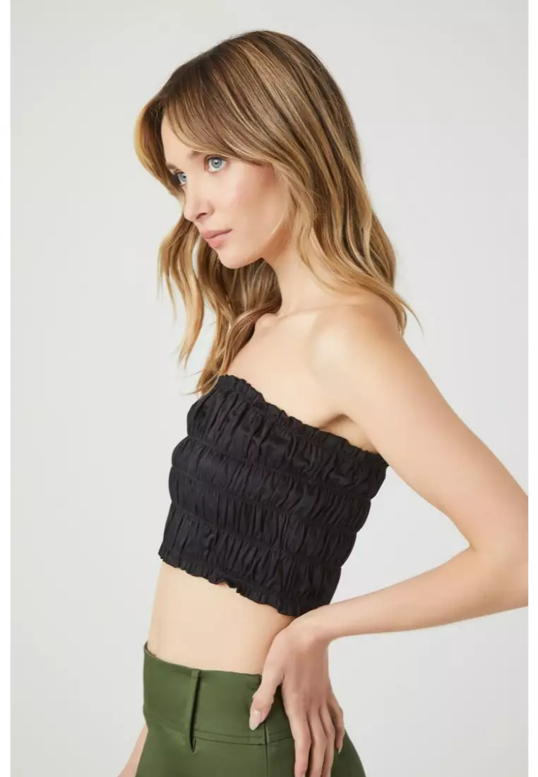 Buy FOREVER 21 Smocked Cropped Tube Top 2024 Online