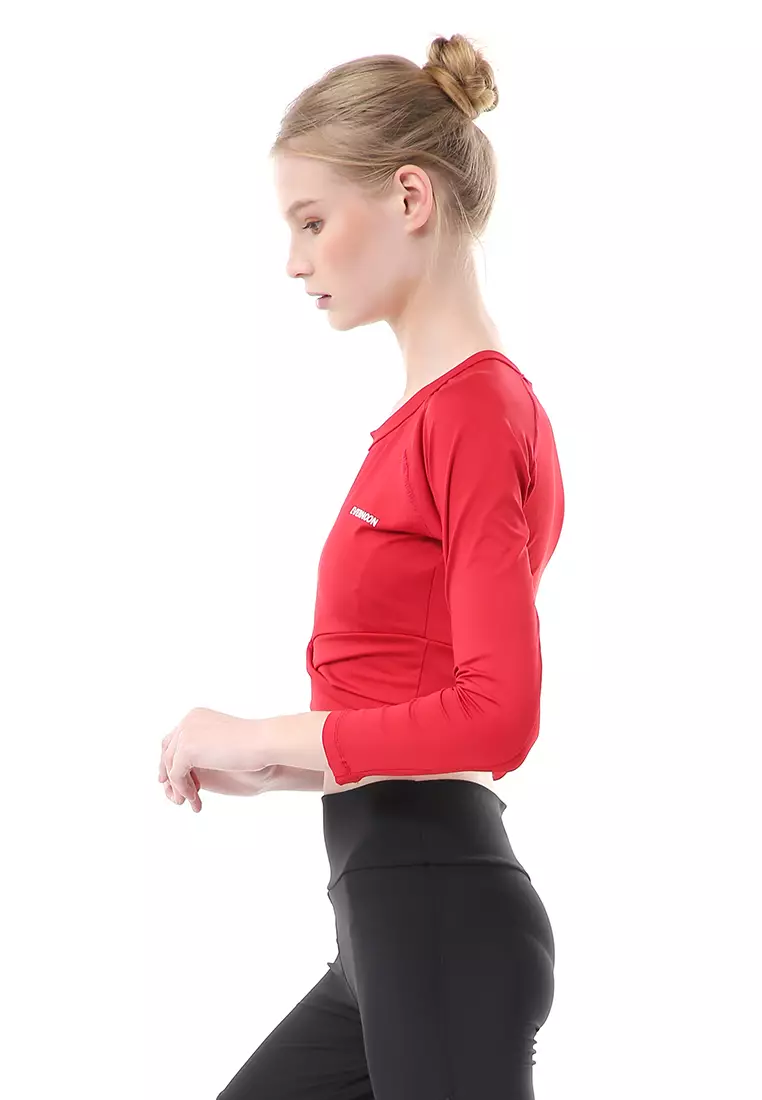 Felisa Baju Senam Aerobik Atasan Wanita Long Sleeve Premium Quality - Merah