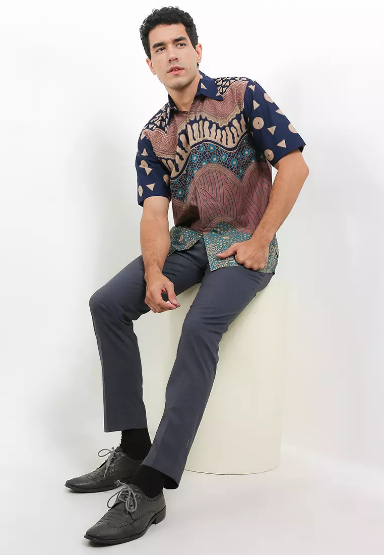 Bhagawan Kemeja Batik Premium Pria Casual Modern Lengan Pendek