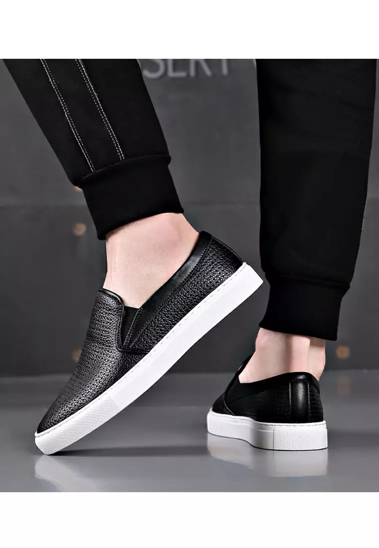 Hollowed Out Style Leather Slip-Ons YQ115804-21