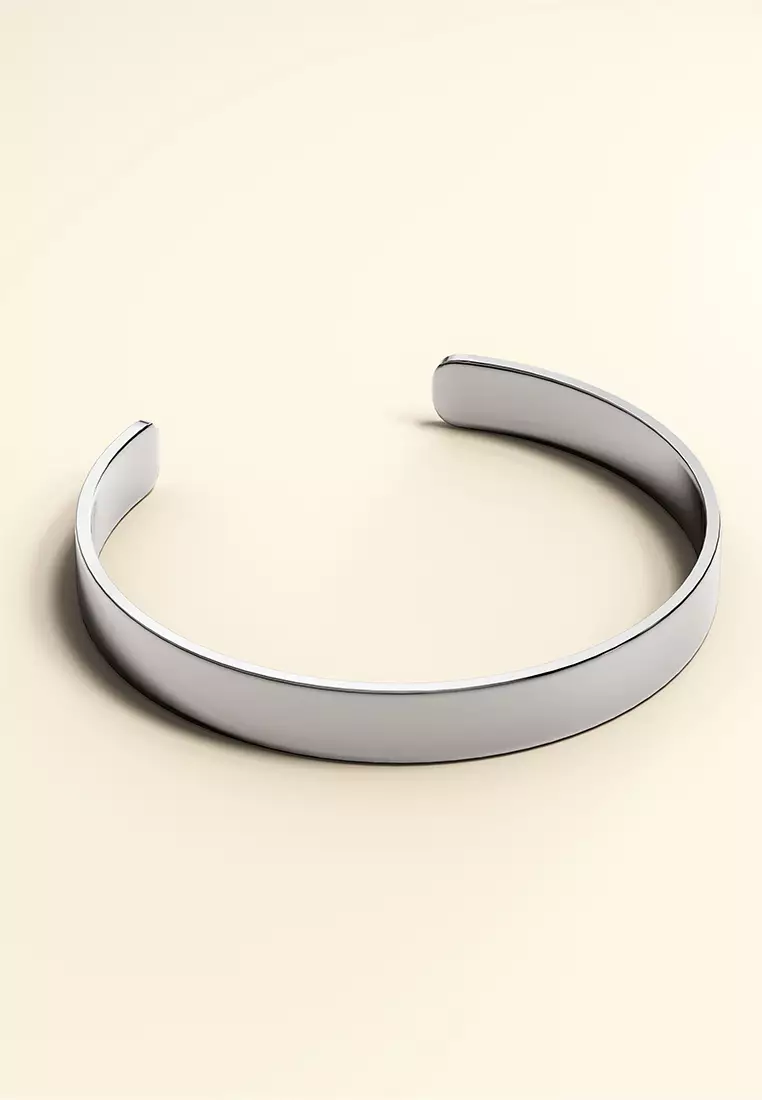 Avenue Classic Cuff Bangle White Gold