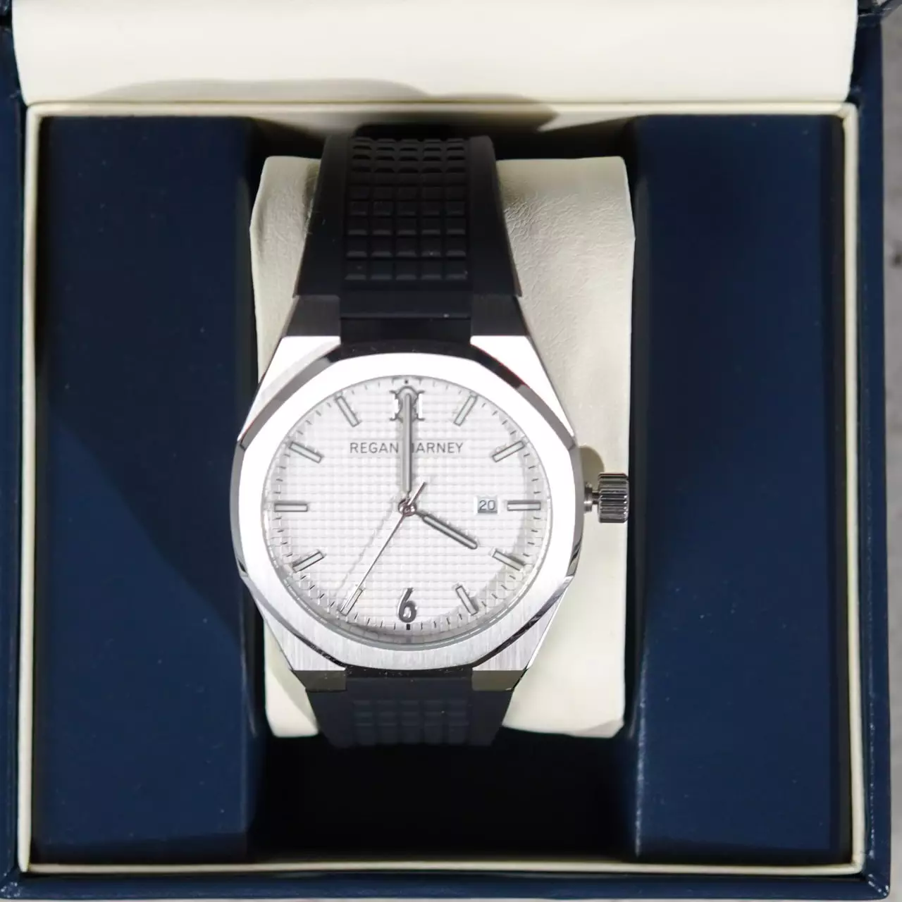 Jam Tangan REGAN HARNEY RH 001-03 REGAL SPORT WHITE STAINLESS STEEL WATCH 100% ORIGINAL - OS
