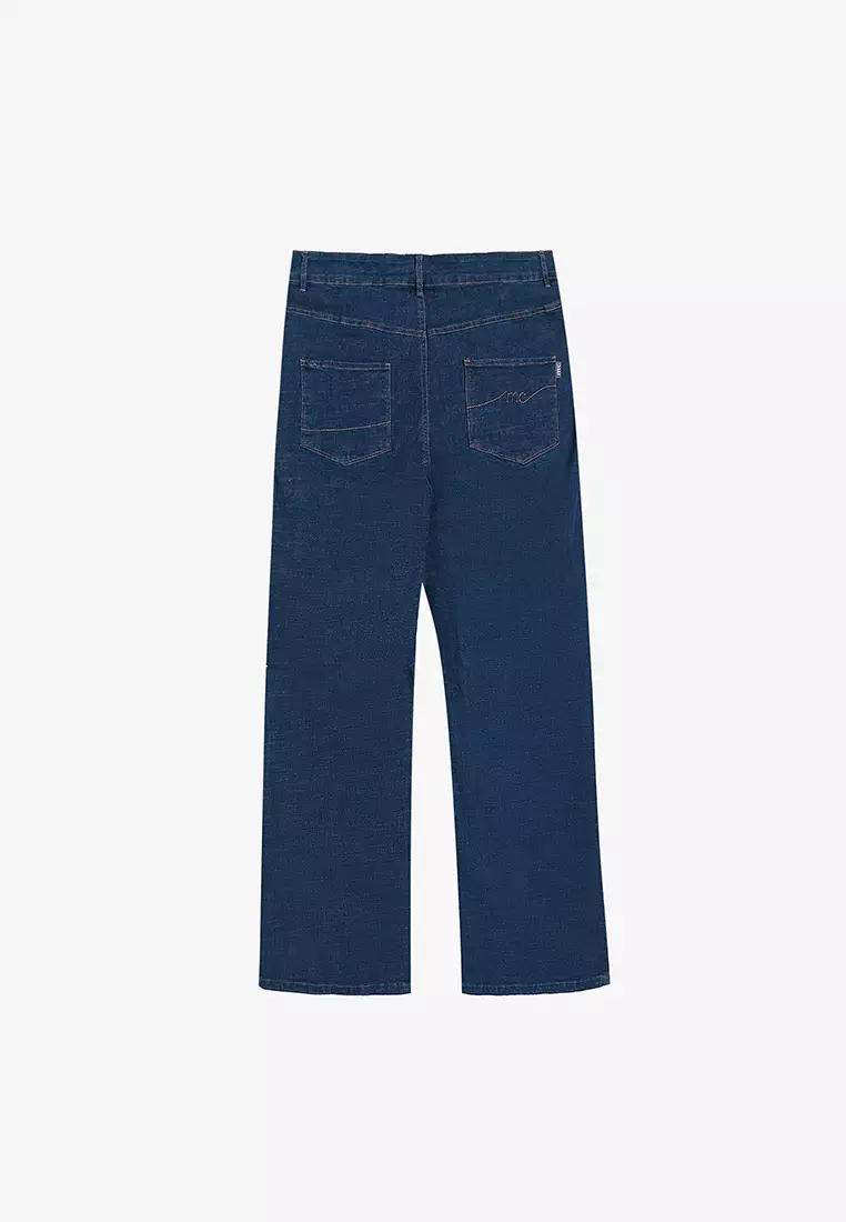 High-waisted Mom Jeans - Blue